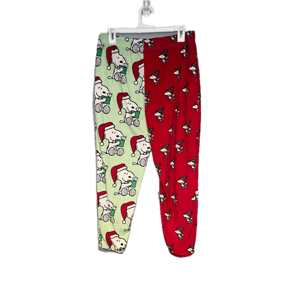 Peanuts Pajama Pants Christmas Snoopy Size M 8-10 Cozy Fuzzy Comfy - Picture 1 of 11